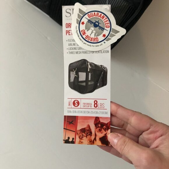 Pet Carrier, Black Lattice Stitching, Small - Picture 6 of 11